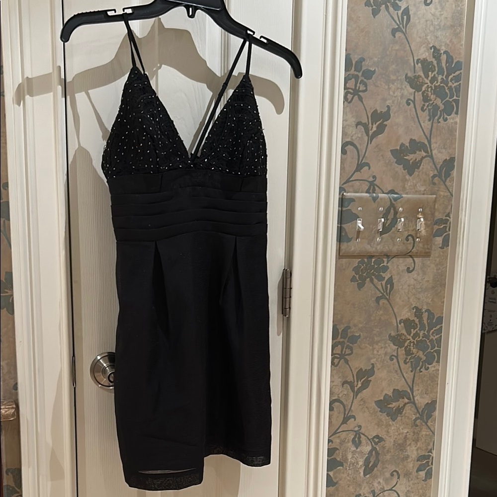 Free People Black Spaghetti Strap Mini Dress